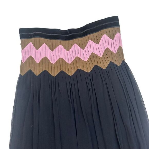 Jean Paul Gaultier Zigzag Stretch Mesh Maxi Long Skirt Size Small Boho‎ Vibe - Picture 2 of 7